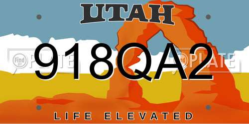 918QA2 Utah License Plate
