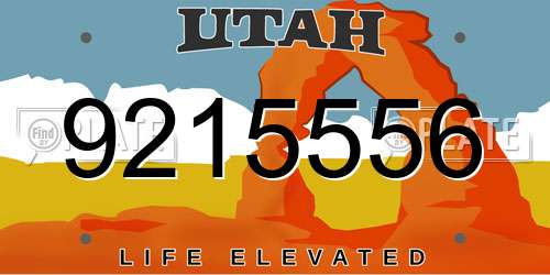 9215556 Utah License Plate