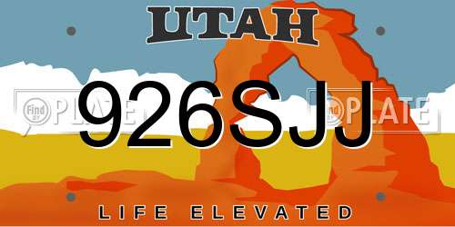 926SJJ Utah License Plate