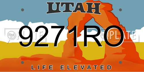 9271RO Utah License Plate
