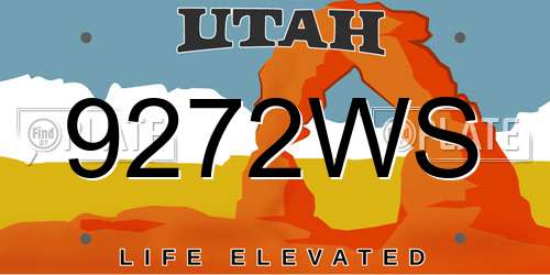 9272WS Utah License Plate