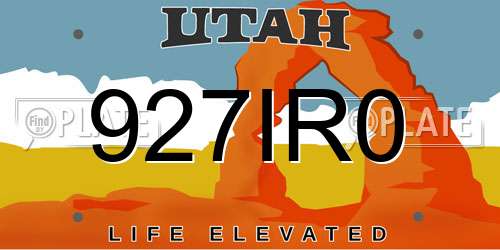 927IR0 Utah License Plate