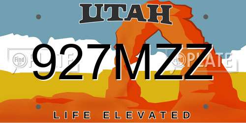 927MZZ Utah License Plate
