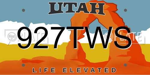 927TWS Utah License Plate
