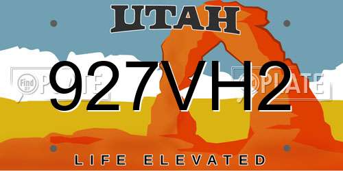 927VH2 Utah License Plate