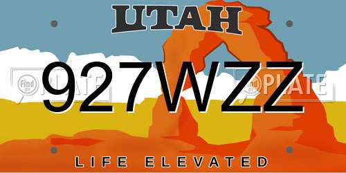 927WZZ Utah License Plate