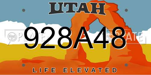928A48 Utah License Plate