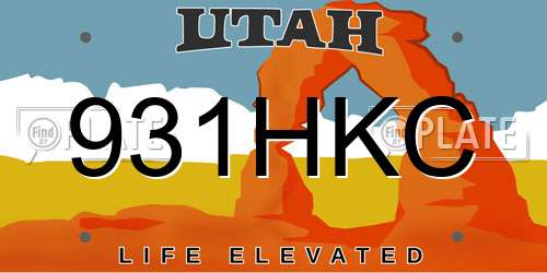 931HKC Utah License Plate