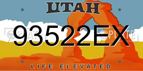 93522EX Utah License Plate