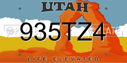 935TZ4 Utah License Plate