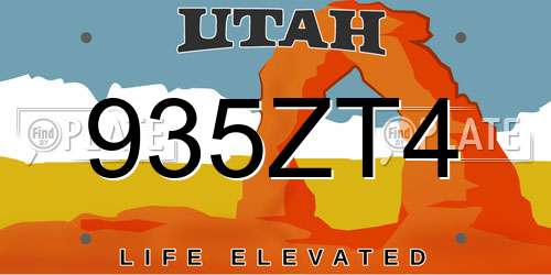 935ZT4 Utah License Plate