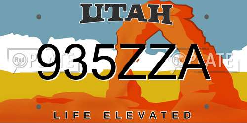 935ZZA Utah License Plate