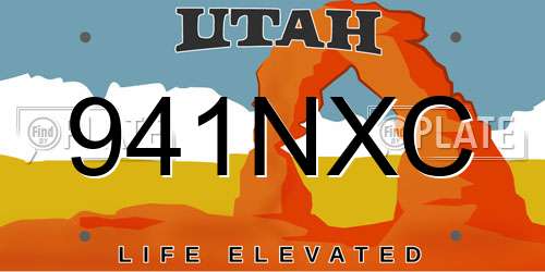 941NXC Utah License Plate