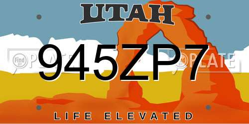 945ZP7 Utah License Plate