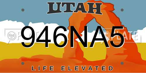 946NA5 Utah License Plate