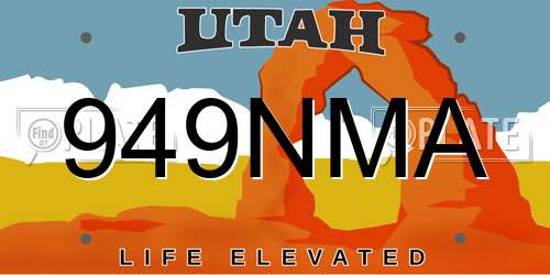 949NMA Utah License Plate