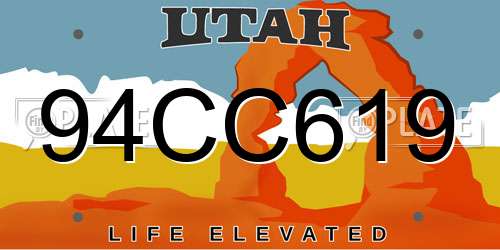 94CC619 Utah License Plate