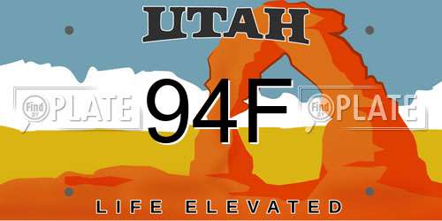 94F Utah License Plate