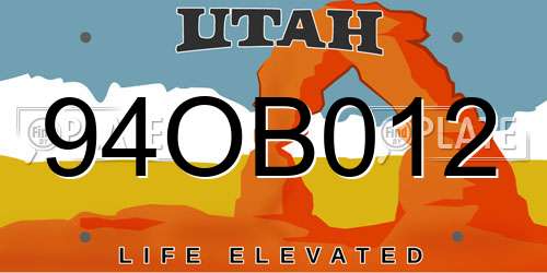 94OB012 Utah License Plate