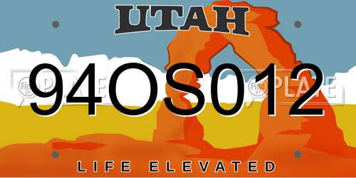 94OS012 Utah License Plate