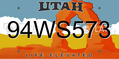 94WS573 Utah License Plate