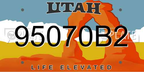 95070B2 Utah License Plate
