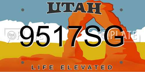 9517SG Utah License Plate