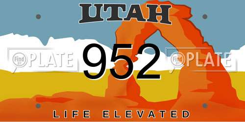 952 Utah License Plate