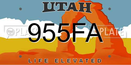 955FA Utah License Plate