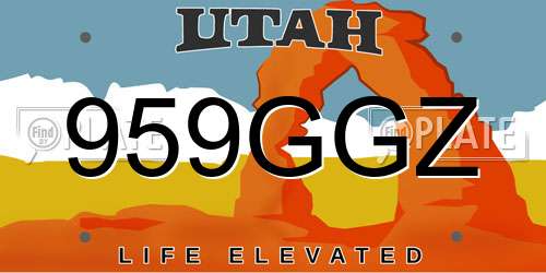 959GGZ Utah License Plate