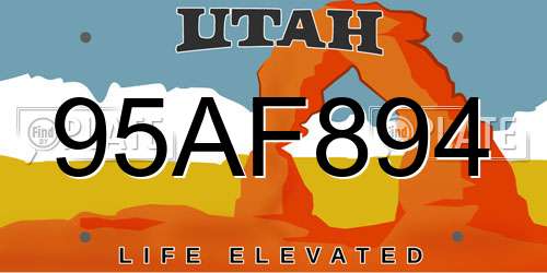 95AF894 Utah License Plate