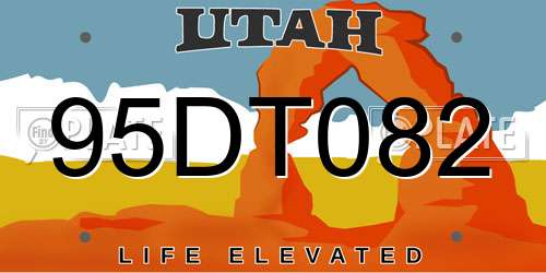 95DT082 Utah License Plate
