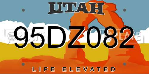 95DZ082 Utah License Plate