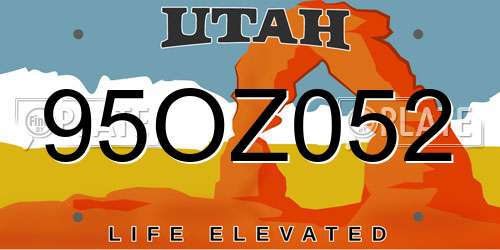 95OZ052 Utah License Plate
