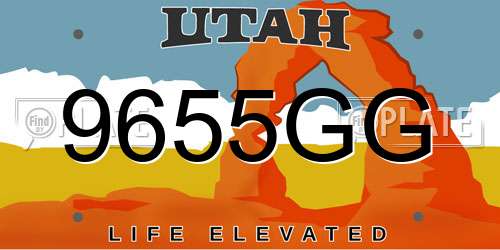 9655GG Utah License Plate