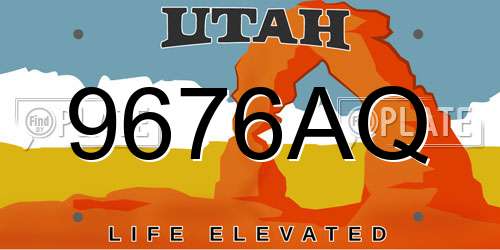 9676AQ Utah License Plate