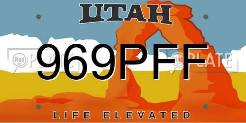 969PFF Utah License Plate