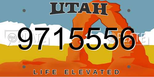 9715556 Utah License Plate