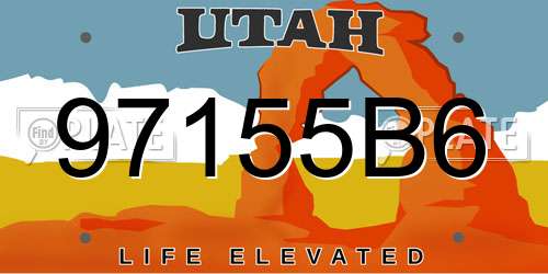 97155B6 Utah License Plate