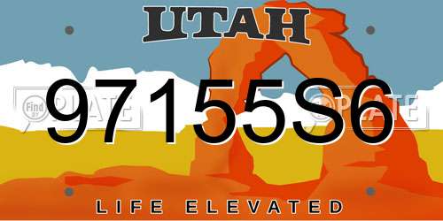 97155S6 Utah License Plate