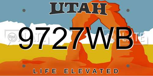 9727WB Utah License Plate