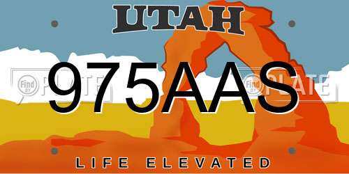 975AAS Utah License Plate