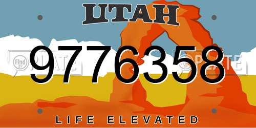 9776358 Utah License Plate