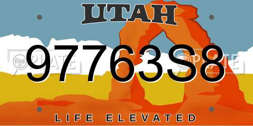 97763S8 Utah License Plate