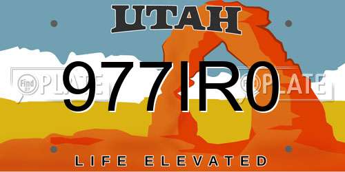 977IR0 Utah License Plate