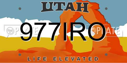 977IRO Utah License Plate