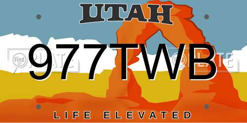 977TWB Utah License Plate