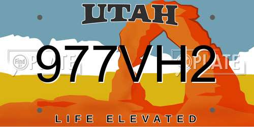 977VH2 Utah License Plate
