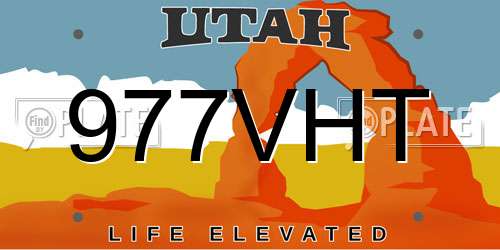 977VHT Utah License Plate