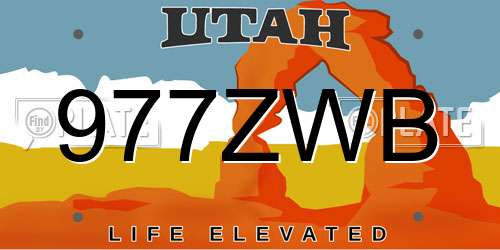 977ZWB Utah License Plate